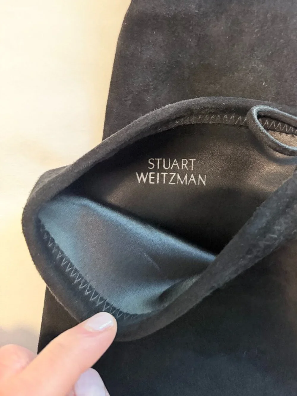 Stuart Weitzman Lowland Black Suede Over-The-Knee Boot Size 6.5